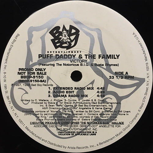 PUFF DADDY & THE FAMILY feat. NOTORIOUS B.I.G. & BUSTA RHYMES // VICTORY (3VER) / BAD BOY'S BEEN AROUND THE WORLD (REMIX)