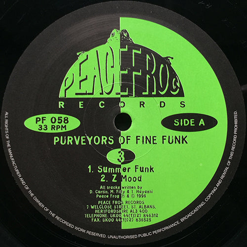 PURVEYORS OF FINE FUNK // 3 (EP) inc. SUMMER FUNK / Z MOOD / HOT / ASHES SMASHING RED