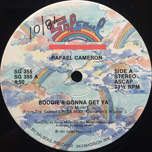 RAFAEL CAMERON // BOOGIE'S GONNA GET YA (4:50) / DAISY (2:10)