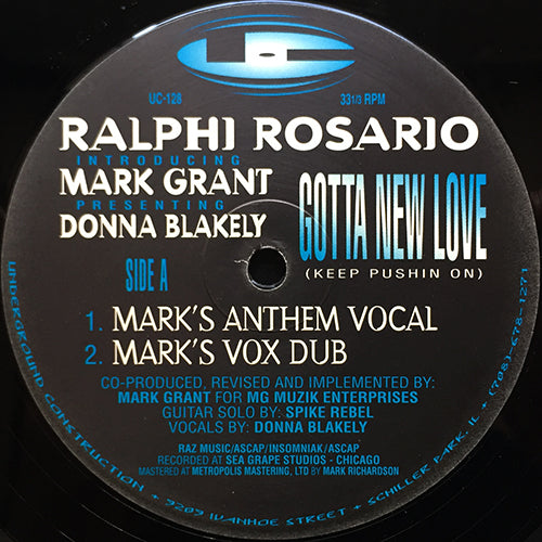 RALPHI ROSARIO introducing MARK GRANT feat. DONNA BLAKELY // GOTTA NEW LOVE (KEEP PUSHIN' ON) (8VER)