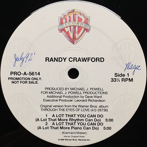 RANDY CRAWFORD // A LOT THAT YOU CAN DO (A LOT THAT MORE RHYTHM CAN DO) (5:00) / (A LOT THAT MORE PIANO CAN DO) (5:00) / (A LOT THAT RADIO CAN DO) (5:00) / (A LOT THAT RADIO EDIT CAN DO) (4:20)
