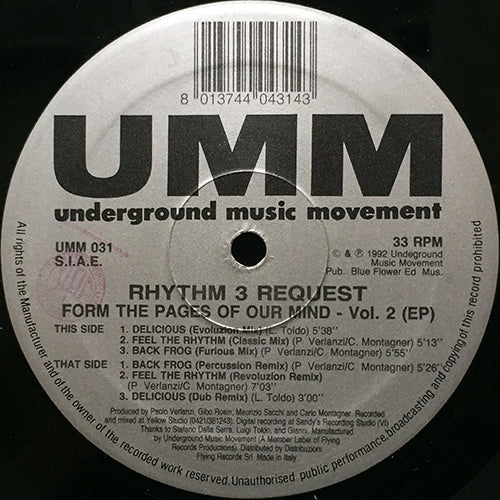 RHYTHM 3 REQUEST // FROM THE PAGES OF OUR MIND - VOL. 2 (EP) inc. DELICIOUS (2VER) / FEEL THE RHYTHM (2VER) / BACK FROG (2VER)