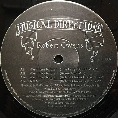 ROBERT OWENS // WAS I HERE BEFORE (3VER) / TELL ME