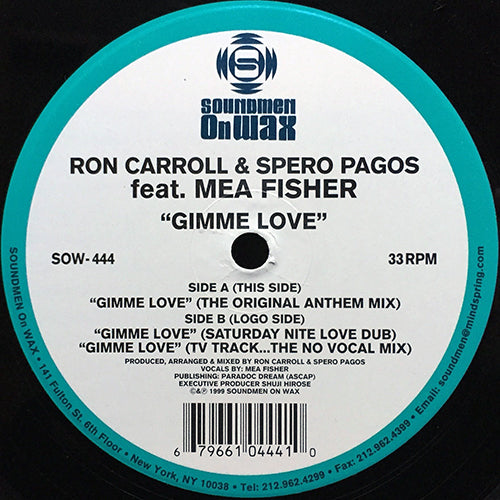 RON CARROLL & SPERO PAGOS feat. MEA FISHER // GIMME LOVE (3VER)