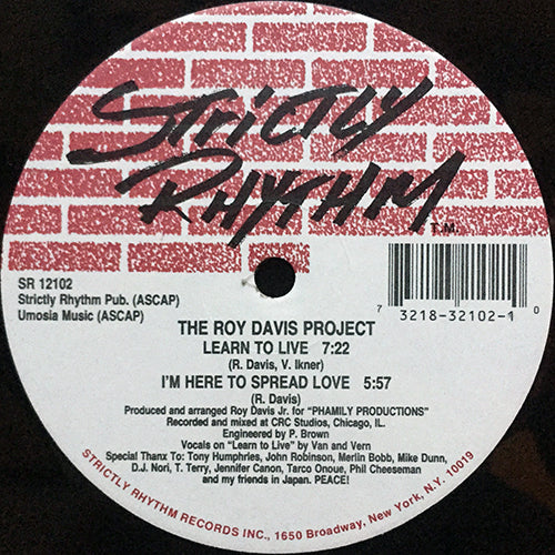 ROY DAVIS PROJECT // LEARN TO LIVE (2VER) / I'M HERE TO SPREAD LOVE / MIDNIGHT SCAT