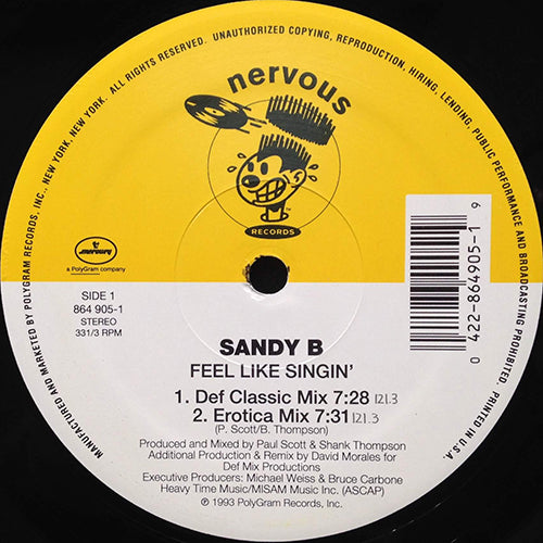 SANDY B // FEEL LIKE SINGIN' (DAVID MORALES REMIX) (4VER)