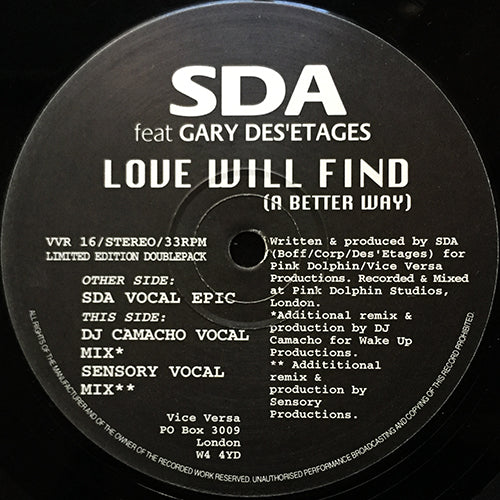 SDA feat. GARY DES'ETAGES // LOVE WILL FIND A BETTER WAY (7VER)