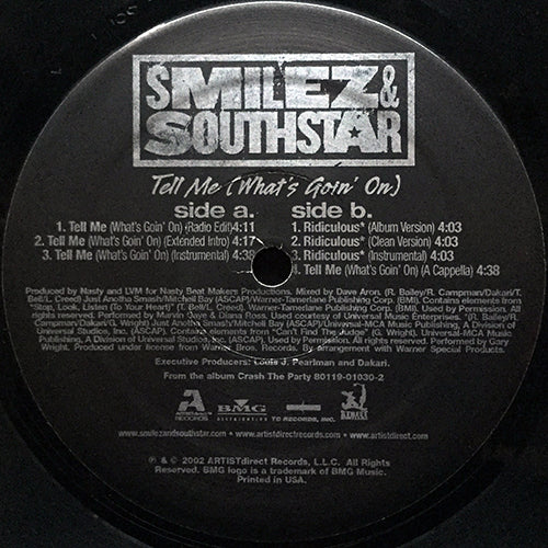 SMILEZ & SOUTHSTAR // TELL ME (WHAT'S GOIN' ON) (4VER) / RIDICULOUS (3VER)