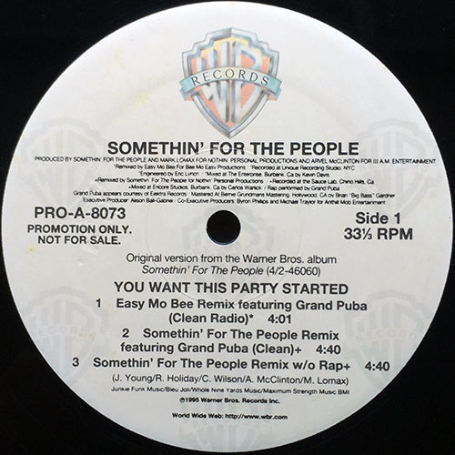 SOMETHIN' FOR THE PEOPLE // YOU WANT THINS PARTY STARTED (6VER)