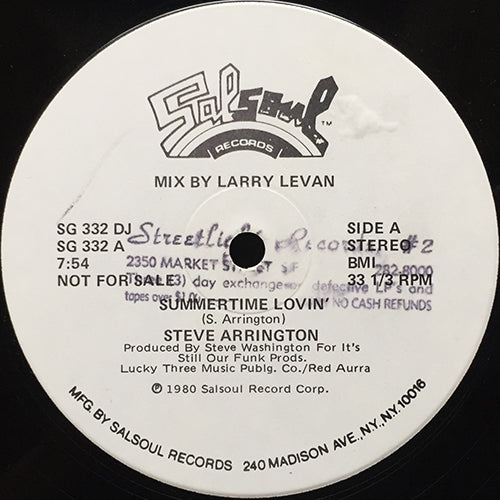STEVE ARRINGTON // SUMMERTIME LOVIN' (7:54) / SPECIAL EFFECTS FROM MARS (4:43)