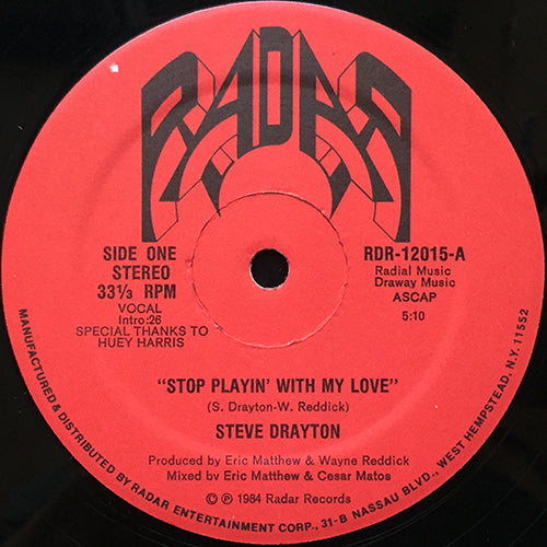 STEVE DRAYTON // STOP PLAYIN' WITH MY LOVE (5:10) / INST (4:45)