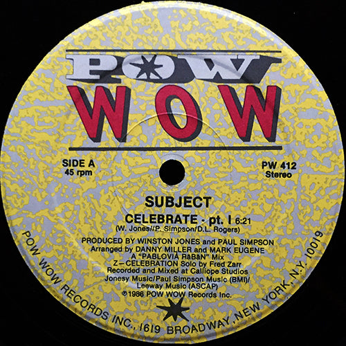 SUBJECT // CELEBRATE PT.1 (6:21) / PT. 2 (10:30)