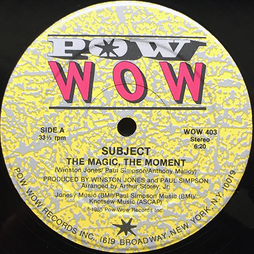SUBJECT // THE MAGIC, THE MOMENT (6:20) / (MOMENTAL MIX) (7:25) / (CHANTMENTAL MIX) (5:45)
