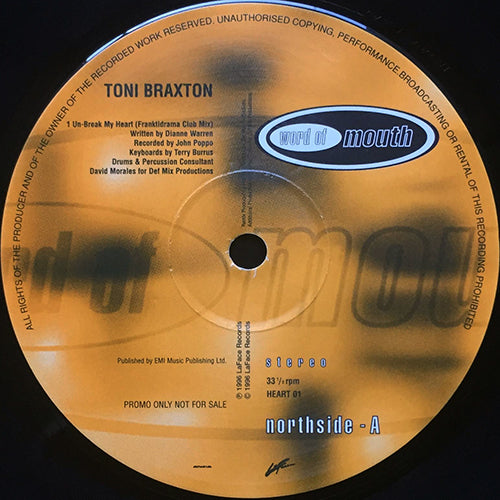 TONI BRAXTON // UNBREAK MY HEART (2VER) / YOU'RE MAKIN' ME HIGH (PEACE OF MIND MIX)
