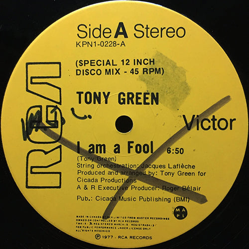 TONY GREEN // I'M A FOOL (6:50) / INST (6:50)