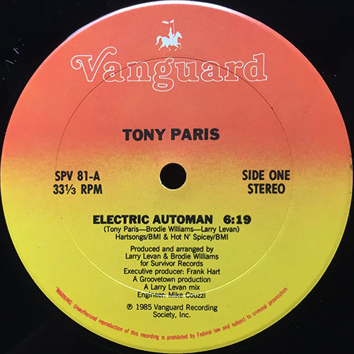 TONY PARIS // ELECTRIC AUTOMAN (6:19) / DUB (6:52) / EDIT (3:45)