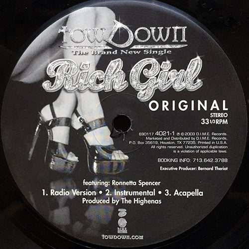 TOW DOWN // RICH GIRL (4VER)