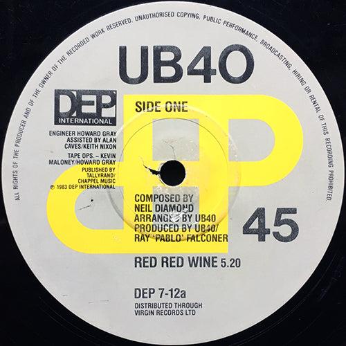 UB40 // RED RED WINE (5:20) / SUFFERIN' (3:45)
