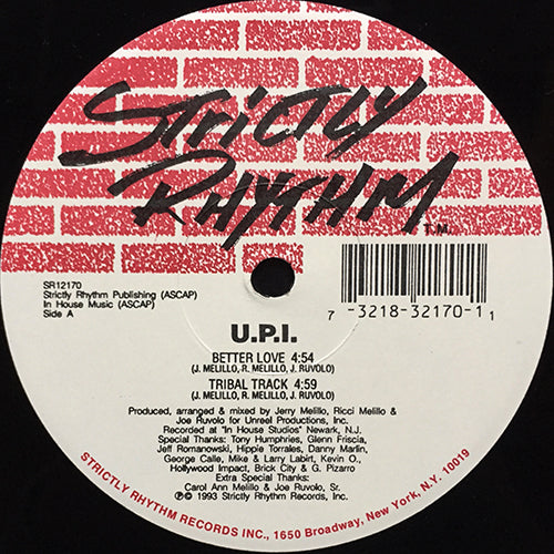 U.P.I. // BETTER LOVE / TRIBAL TRACK / OUTTA SIGHT / CAN YOU FREAK
