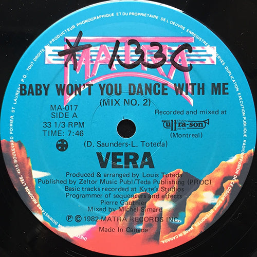 VERA // BABY WON'T YOU DANCE WITH ME (MIX NO. 1) (6:25) / (MIX NO. 2) (7:46)