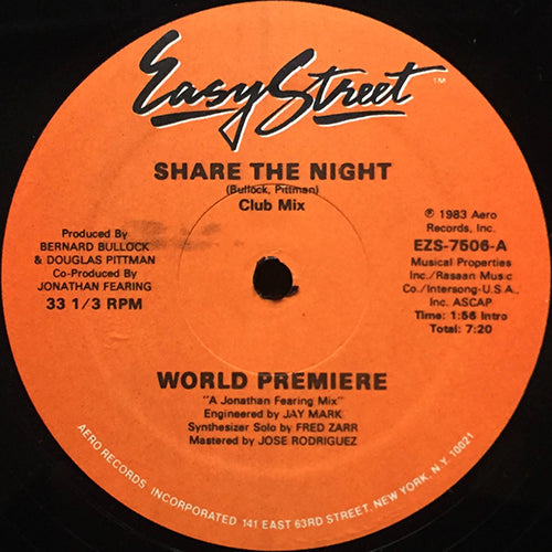 WORLD PREMIERE // SHARE THE NIGHT (CLUB MIX) (7:20) / (BREAKDOWN MIX) (7:00) / (INST) (4:15)