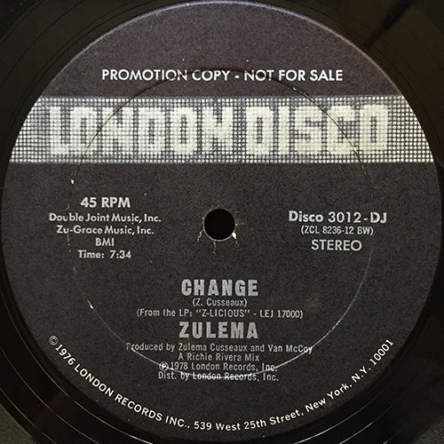 Disco 12】Zulema / Change - レコード