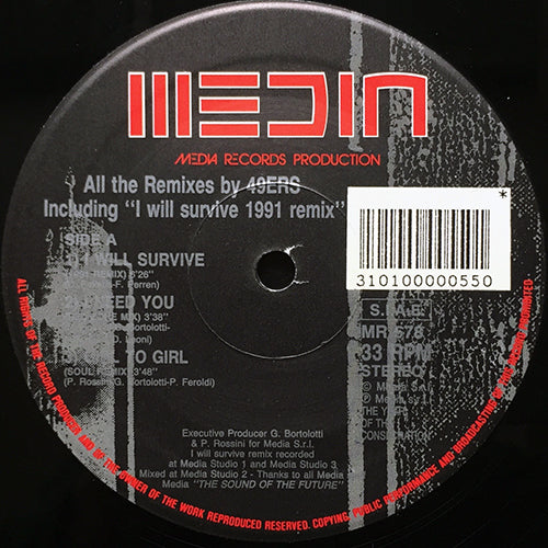 49ERS // ALL THE REMIXES (EP) inc. I WILL SURVIVE / I NEED YOU / GIRL TO GIRL / TOUCH ME / DON'T YOU LOVE ME / HOW LONGER