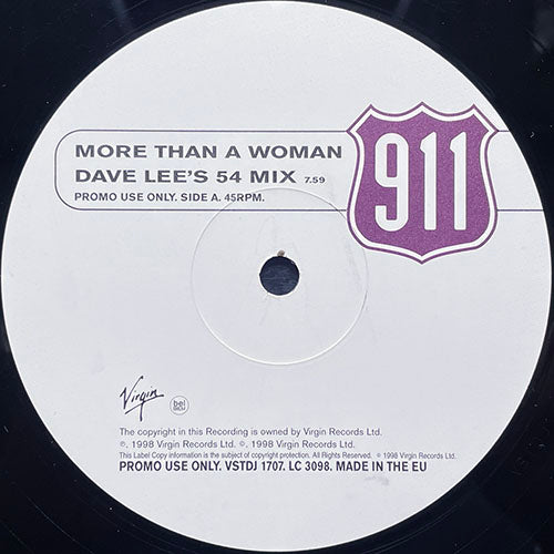 911 // MORE THAN A WOMAN (DAVE LEE'S 54 MIX) (7:59) / (RADIO EDIT) (3:11)