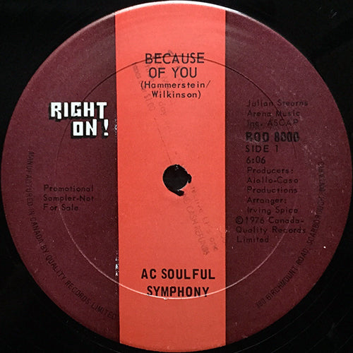 AC SOULFUL SYMPHONY // BECAUSE OF YOU (6:06) / MORE (6:07)