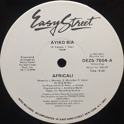 AFRICALI // AYIKO BIA (5:30/4:09) / INST (8:15)