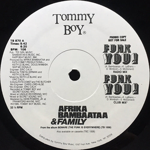 AFRIKA BAMBAATAA & FAMILY // FUNK YOU (4VER)