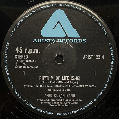 AFRO CUBAN BAND // RHYTHM OF LIFE (5:46) / YOU'RE LIKE (3:44)
