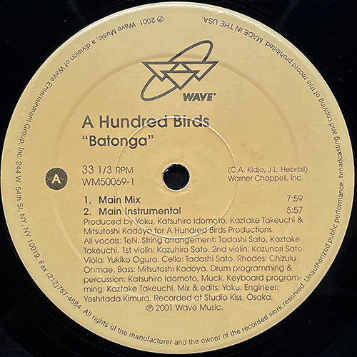 A HUNDRED BIRDS // BATONGA (4VER)