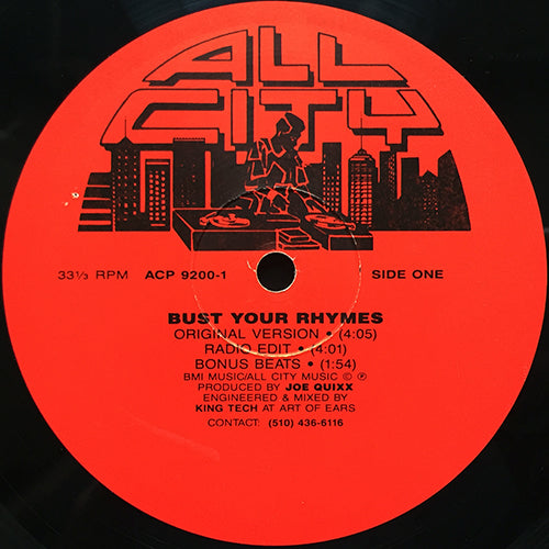 ALL CITY PRODUCTIONS // BUST YOUR RHYMES (3VER) / UNSOLVED MYSTERME (3VER)