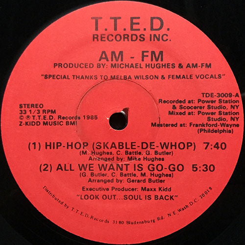 AM-FM // HIP-HOP (SKABLE-DE-WOP) (7:40) / (INSTRUMENTAL) (7:40) / ALL WE WANT IS GO-GO (5:30)