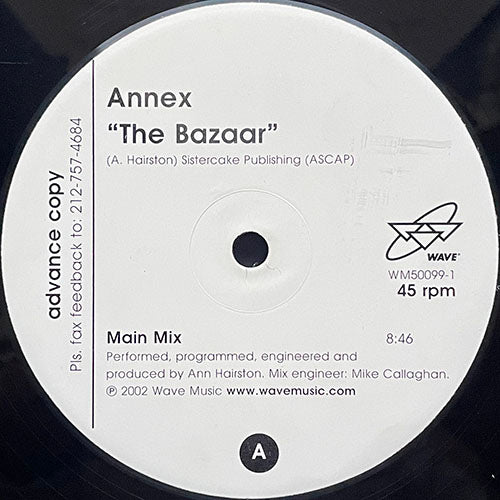 ANNEX // THE BAZAAR (MAIN MIX) (8:46) / (DUB MIX) (8:18)