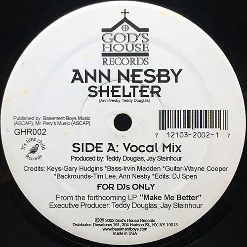 ANN NESBY // SHELTER (VOCAL MIX) / (INSTRUMENTAL MIX)