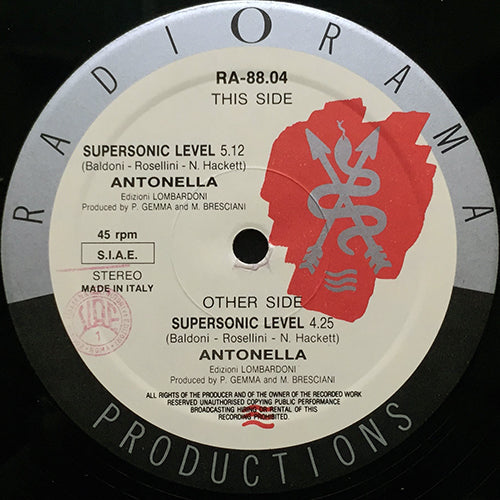 ANTONELLA // SUPERSONIC LEVEL (5:12) / INST (4:25)