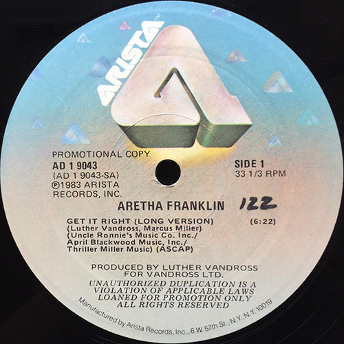ARETHA FRANKLIN // GET IT RIGHT (6:22) / (INSTRUMENTAL VERSION) (6:31)