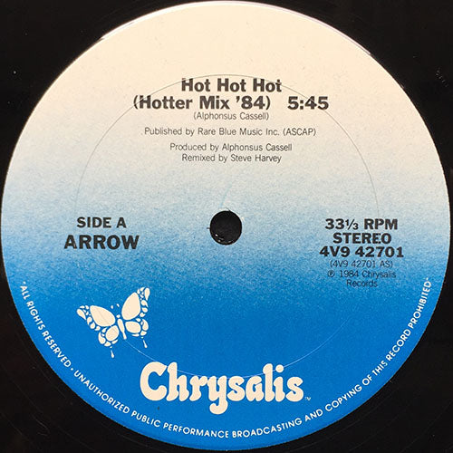 ARROW // HOT HOT HOT (HOTTER MIX '84) (5:45) / (SOCA DUB MIX) (4:17) / (ORIGINAL) (3:36)