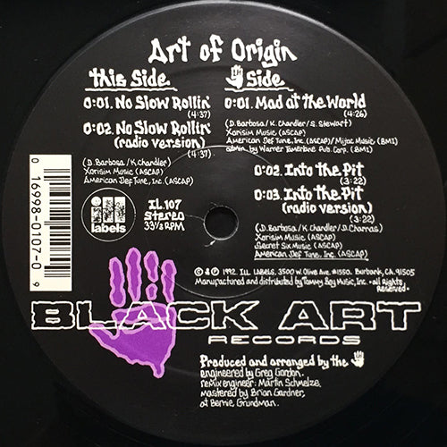 ART OF ORIGIN // NO SLOW ROLLIN' (2VER) / MAD AT THE WORLD / INTO THE PIT (2VER)