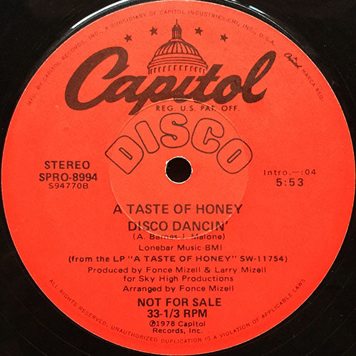 A TASTE OF HONEY // DISCO DANCIN' (5:53) / SKY HIGH (5:04)