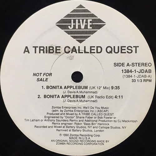 A TRIBE CALLED QUEST // BONITA APPLEBUM (US, UK REMIX & ORIGINAL) (6VER)