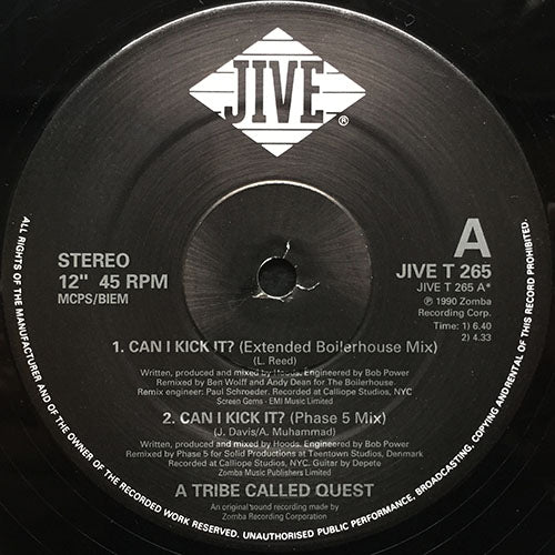 A TRIBE CALLED QUEST // CAN I KICK IT? (UK REMIX & LP VERSION) (3VER) / IF THE PAPES COME (REMIX)