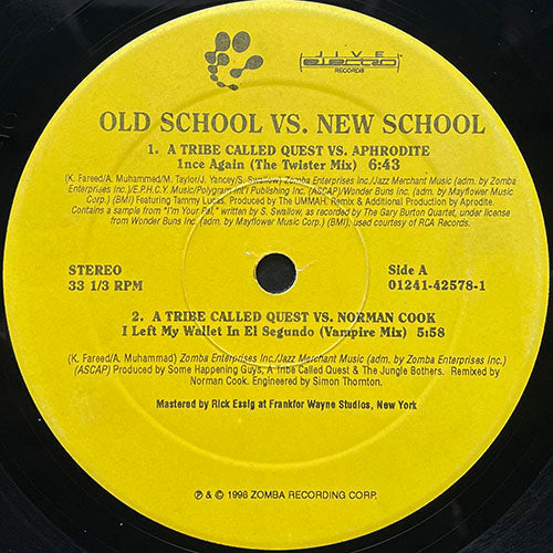 A TRIBE CALLED QUEST / WHODINI / BOOGIE DOWN PRODUCTIONS vs BASSBIN TWINS // OLD SCHOOL VS. NEW SCHOOL : LET THE BREAKS ROLL (EP) inc. 1NCE AGAIN (TWISTER MIX) / I LEFT MY WALLET IN EL SEGUNDO (VAMPIRE MIX) / FIVE MINUTES OF FUNK etc