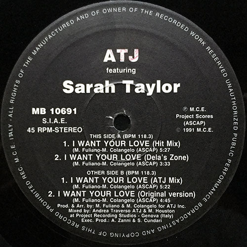 ATJ feat. SARAH TAYLOR // I WANT YOUR LOVE (4VER)