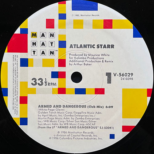 ATLANTIC STARR // ARMED AND DANGEROUS (CLUB MIX) (6:09) / (DUB VERSION) (8:03) / (RADIO VERSION) (3:50)