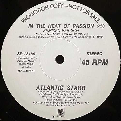 ATLANTIC STARR // IN THE HEAT OF PASSION (REMIXED VERSION) (6:58) / SILVER SHADOW (SPECIALLY REMIXED VERSION) (6:54)
