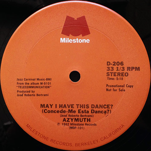 AZYMUTH / JEANIE TRACY // MAY I HAVE THIS DANCE? (CONCEDE-ME ESTA DANCA?) (5:18) / I'M YOUR JEANIE (7:10)