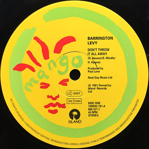 BARRINGTON LEVY // DON'T THROW IT ALL AWAY / DANCE HALL ROCK (2VER)